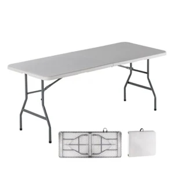 BLOW-W Τραπέζι  Συνεδρίου - Catering Πτυσσόμενο (Βαλίτσα), HDPE Άσπρο, Μέταλλο Βαφή Γκρι