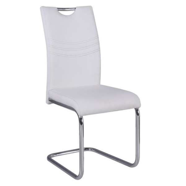 Καρέκλα CROFT Χρώμιο/PU Άσπρο
