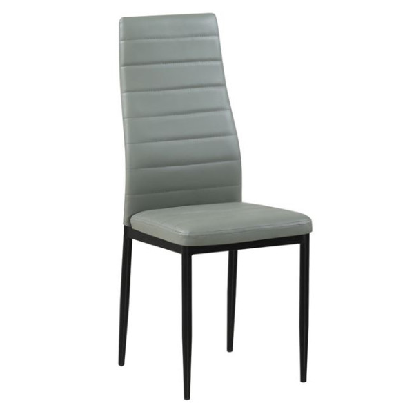 Καρέκλα μεταλλική JETTA (40x50x95) PVC Γκρι/Βαφή Μαύρη (Συσκ.6)