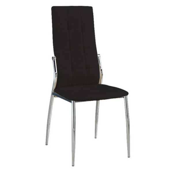 Καρέκλα PRIMA (44x56x100) Χρώμιο/Pvc Μαύρο
