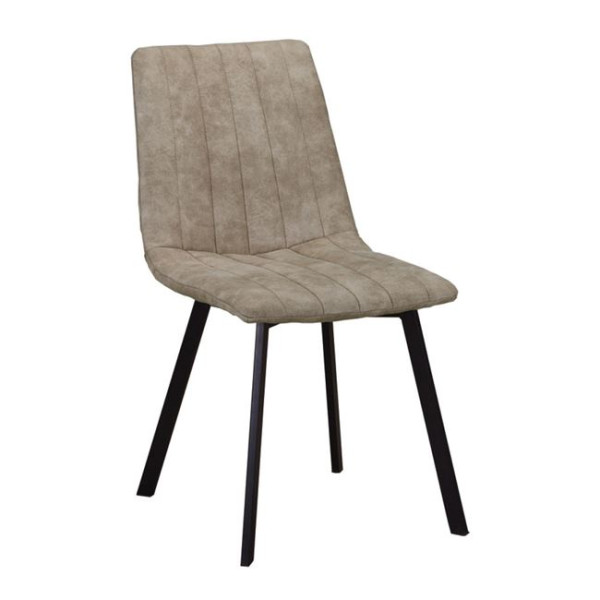 Καρέκλα Μεταλλική BETTY (45x60x87) Μαύρη/Ύφασμα Suede Μπεζ